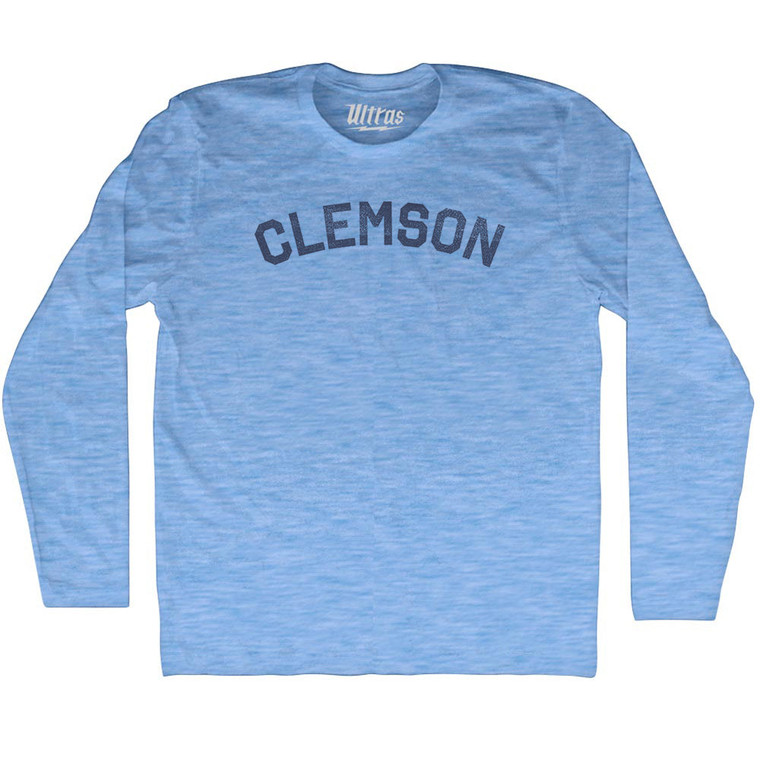 Clemson Adult Tri-Blend Long Sleeve T-shirt - Athletic Blue