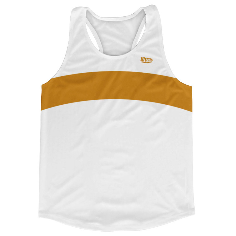 White And Orange Burnt Arch Running Track Tops Made In USA