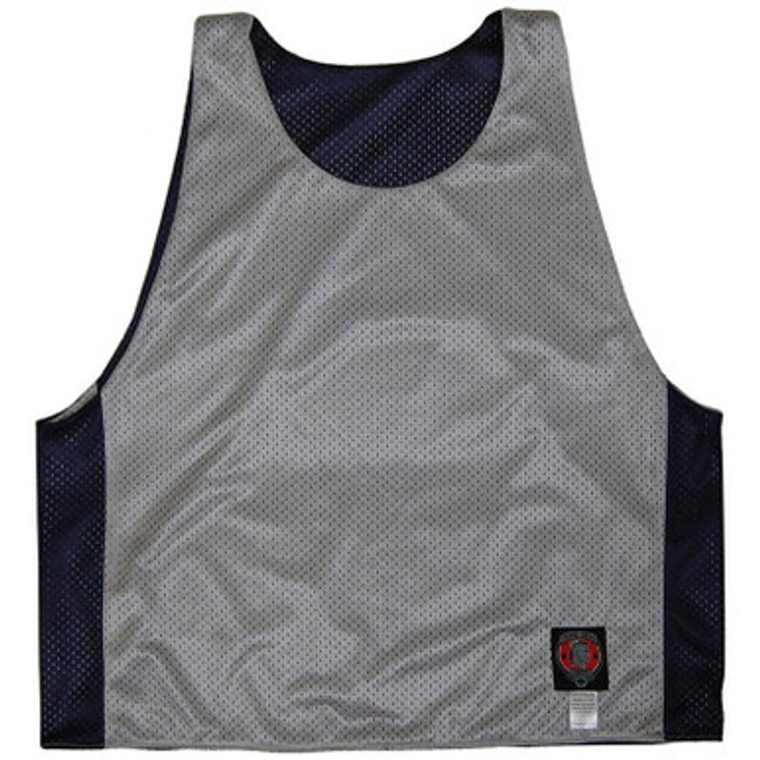 Navy and Silver Reversible Lacrosse Pinnie Made In USA - Navy & Silver