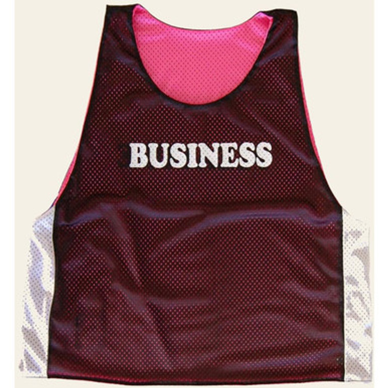 Business or Pleasure Reversible Lacrosse Pinnie Made In USA - Black and Pink