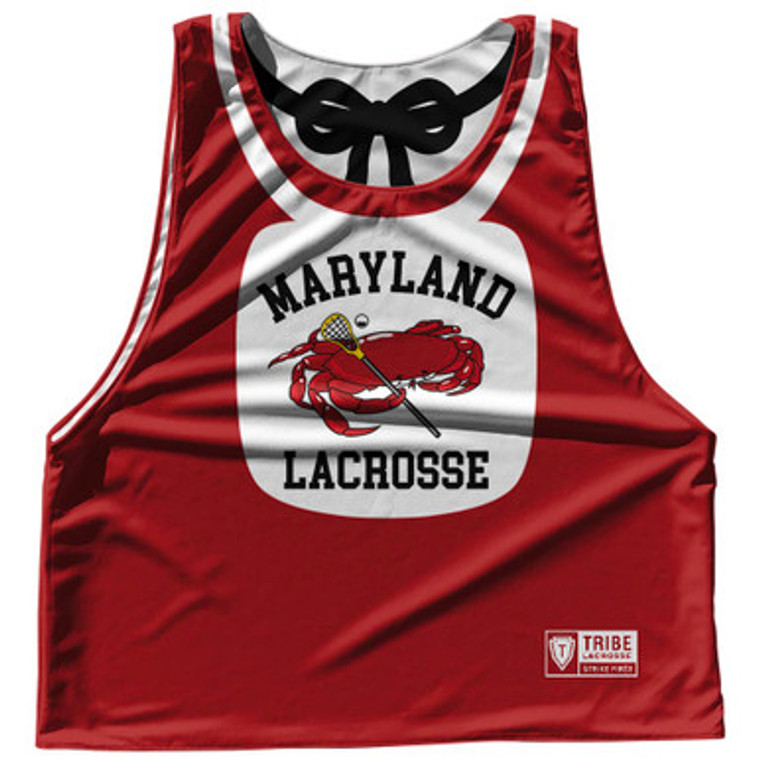 Maryland Crabs Bib Reversible Lacrosse Pinnie Made In USA - Red White