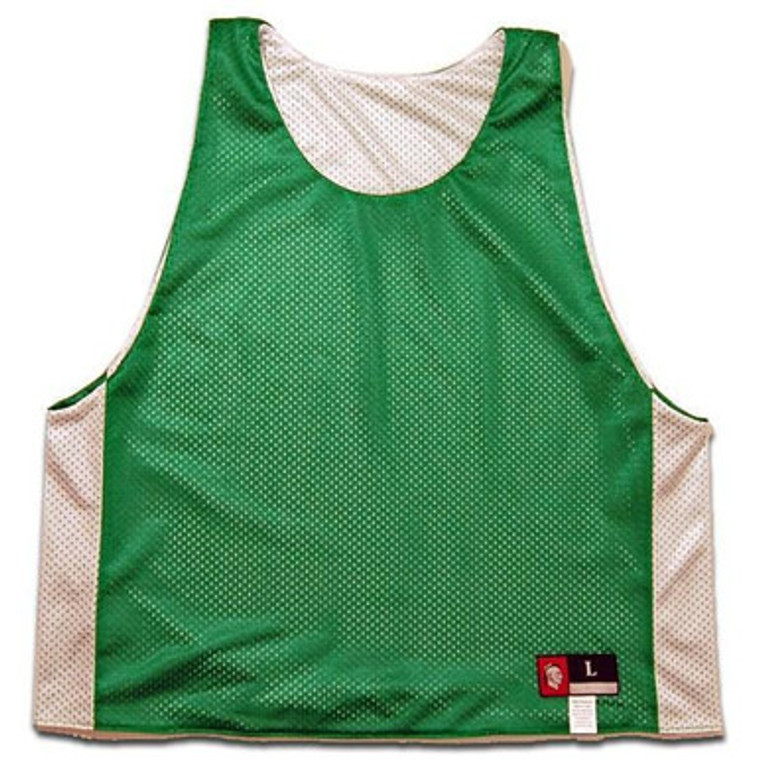 Kelly and White Reversible Lacrosse Pinnie Made In USA - Kelly & White