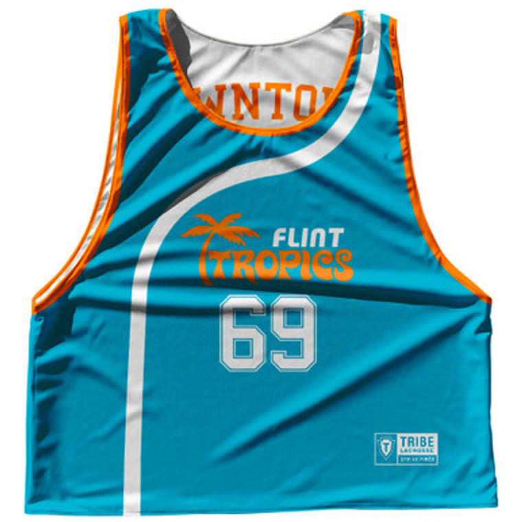 Flint Tropics Downtown 69 Blue Side Reversible Lacrosse Pinnie Made In USA - Blue
