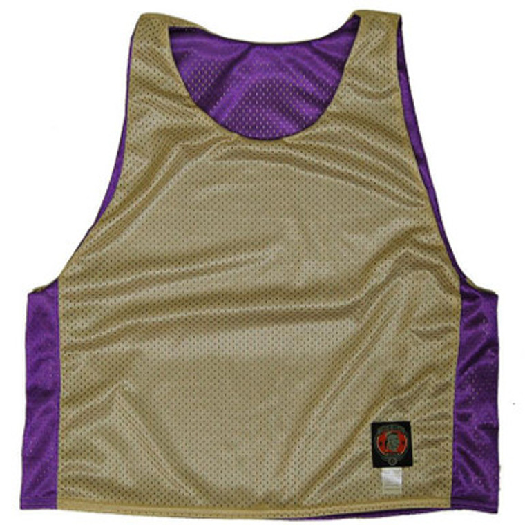 Purple and Vegas Gold Reversible Lacrosse Pinnie Made In USA - Purple & Vegas Gold