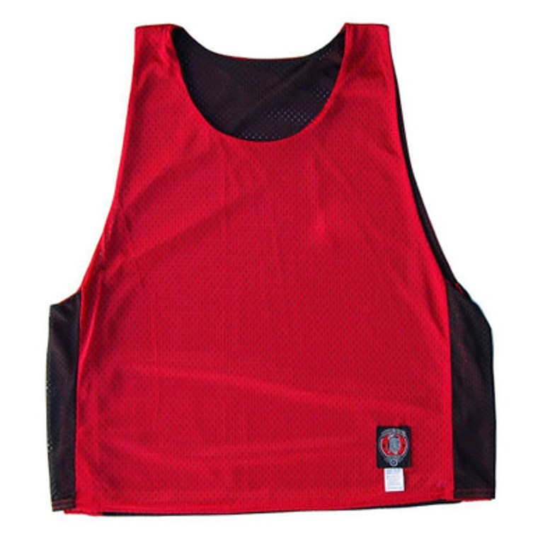 Red and Black Reversible Lacrosse Pinnie Made In USA - Red & Black