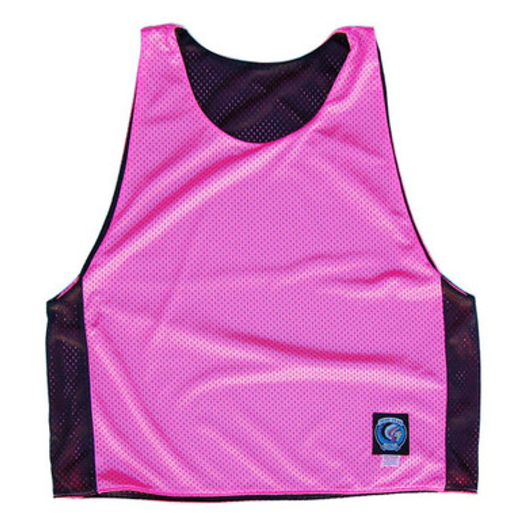 Neon Pink and Black Reversible Lacrosse Pinnie Made In USA - Neon Pink & Black