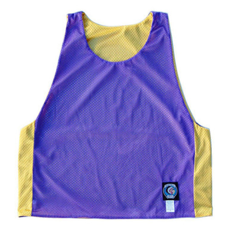 Purple and Yellow Reversible Lacrosse Pinnie Made In USA - Purple & Yellow