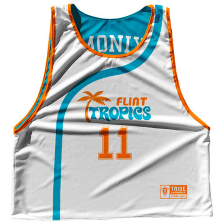 Flint Tropics Monix 11 White Side Reversible Lacrosse Pinnie Made In USA - White