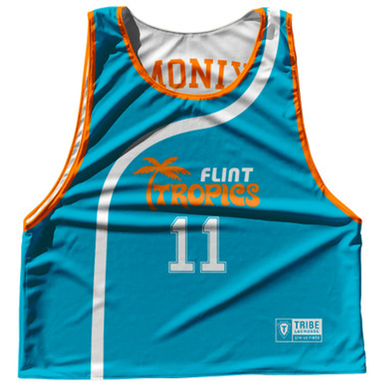 Flint Tropics Monix 11 Blue Side Reversible Lacrosse Pinnie Made In USA - Blue