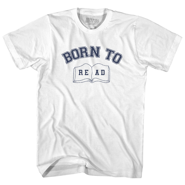 Born To Read Womens Cotton Junior Cut T-Shirt - White