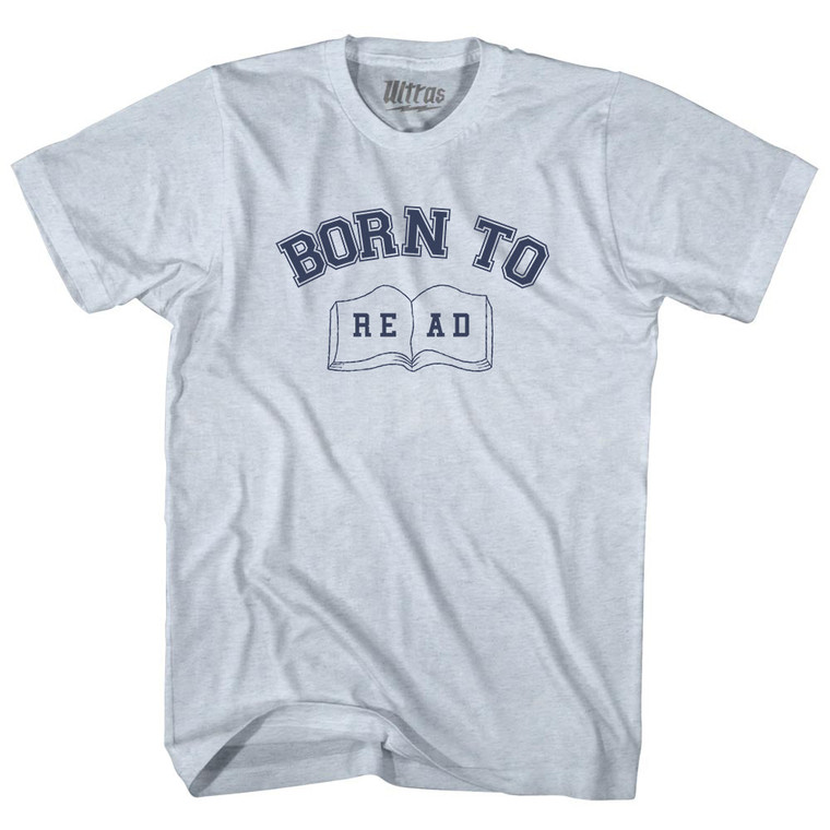 Born To Read Adult Tri-Blend T-shirt - Athletic White