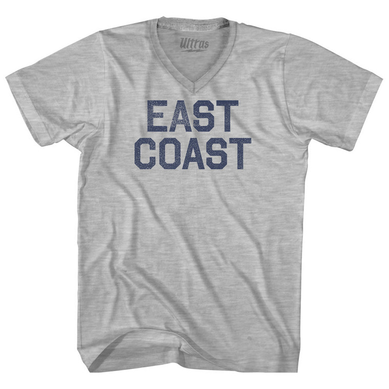 East Coast (No Arch) Adult Cotton V-neck T-shirt - Grey Heather