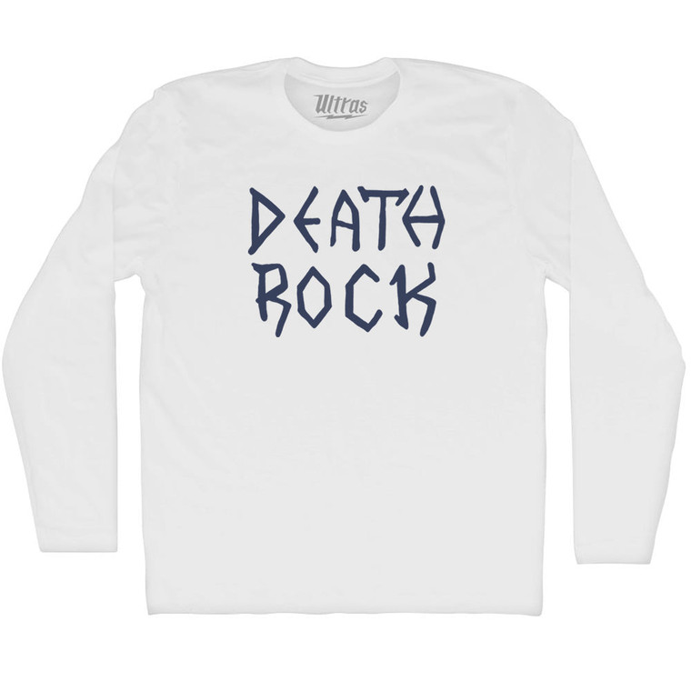 Death Rock Adult Cotton Long Sleeve T-shirt - White