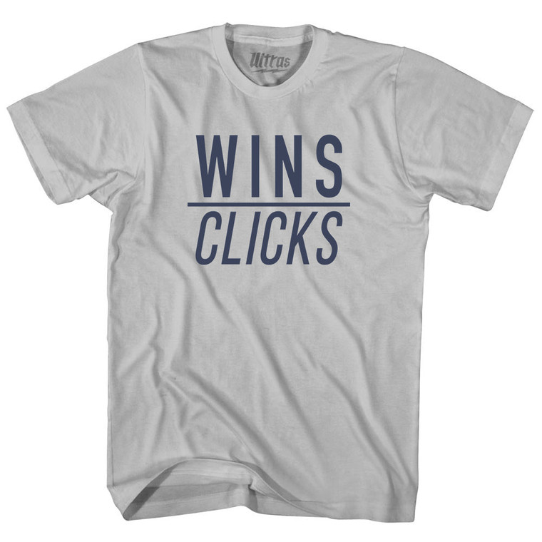 Wins Over Clicks Adult Cotton T-shirt - Cool Grey