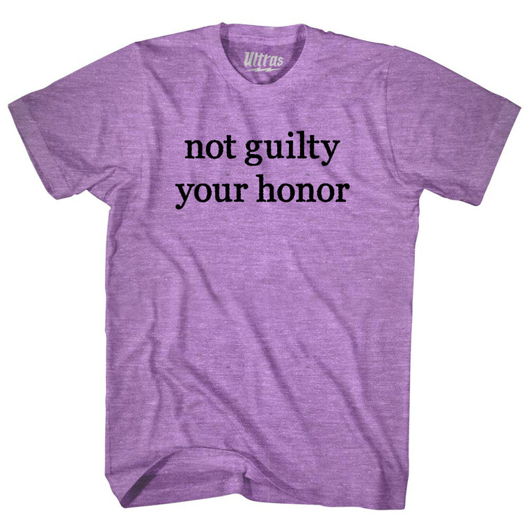 Not Guilty Your Honor Rage Font Adult Tri-Blend T-shirt - Athletic Purple