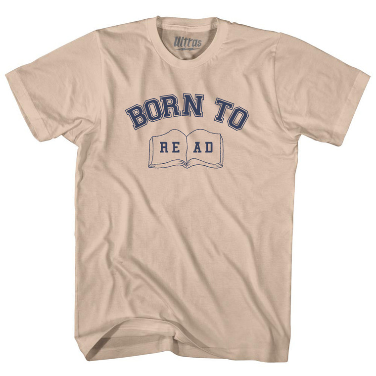 Born To Read Adult Cotton T-shirt - Creme
