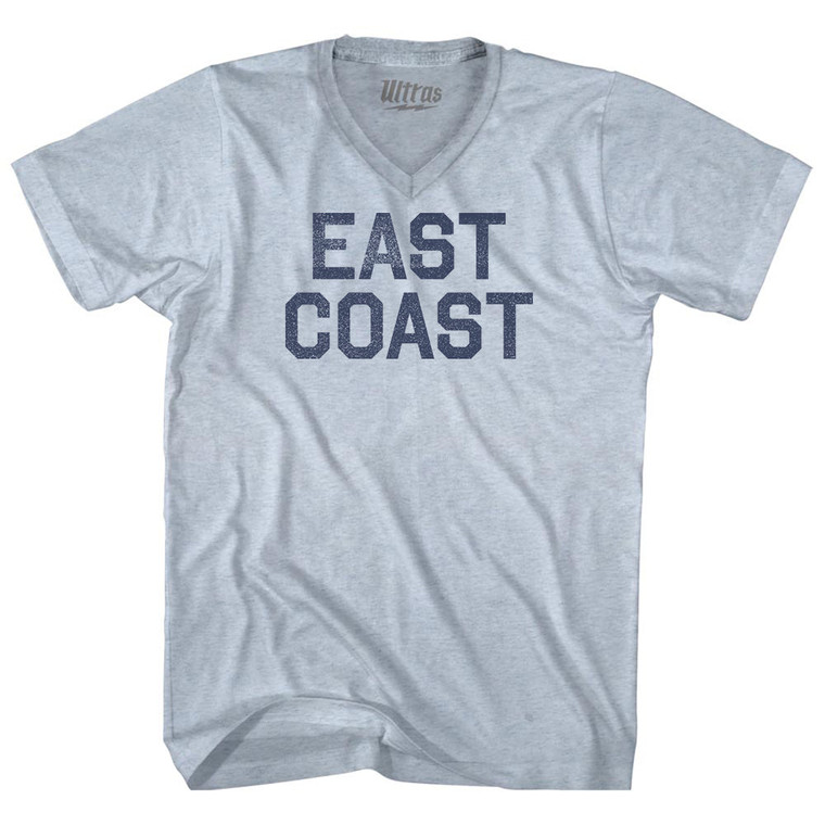 East Coast (No Arch) Adult Tri-Blend V-neck T-shirt - Athletic White