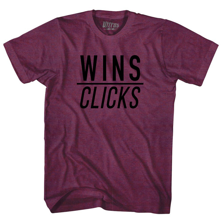 Wins Over Clicks Adult Tri-Blend T-shirt - Athletic Cranberry