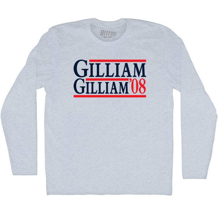 Gilliam Gilliam 08 Election Custom Election Two Names and Year Adult Tri-Blend Long Sleeve T-shirt - Athletic White