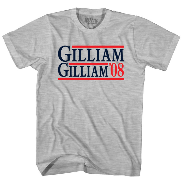 Gilliam Gilliam 08 Election Custom Election Two Names and Year Adult Cotton T-shirt - Grey Heather