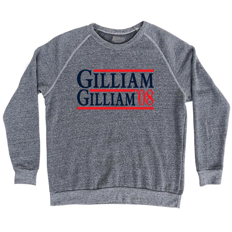 Gilliam Gilliam 08 Election Custom Election Two Names and Year Adult Tri-Blend Sweatshirt - Athletic Grey