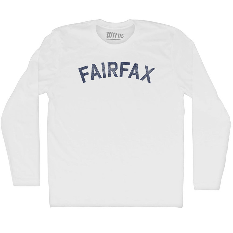 Fairfax Adult Cotton Long Sleeve T-shirt - White