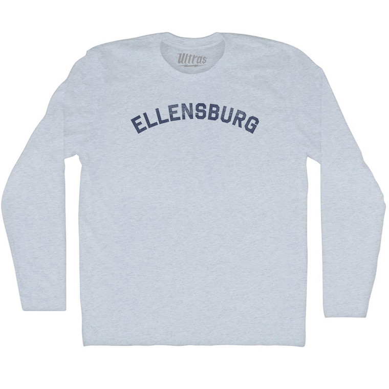 Ellensburg Adult Tri-Blend Long Sleeve T-shirt - Athletic White