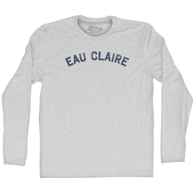Eau Claire Adult Cotton Long Sleeve T-shirt - Grey Heather