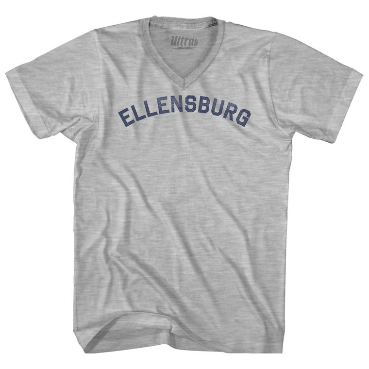 Ellensburg Adult Cotton V-neck T-shirt - Grey Heather