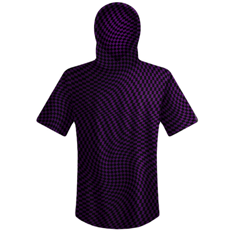Warped Checkerboard Sport Hoodie - Purple Medium And Black