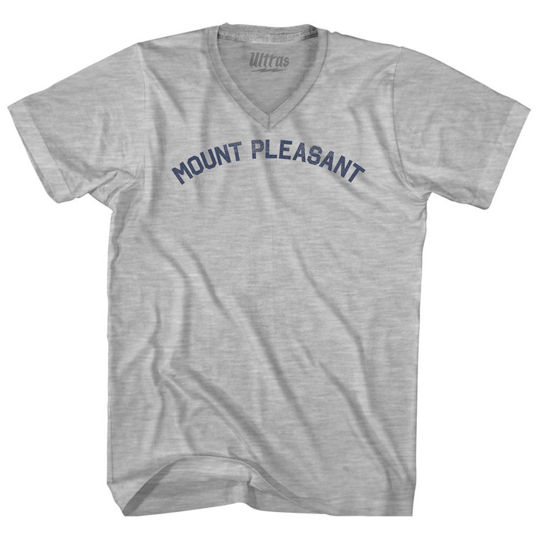 Mount Pleasant Adult Cotton V-neck T-shirt - Grey Heather