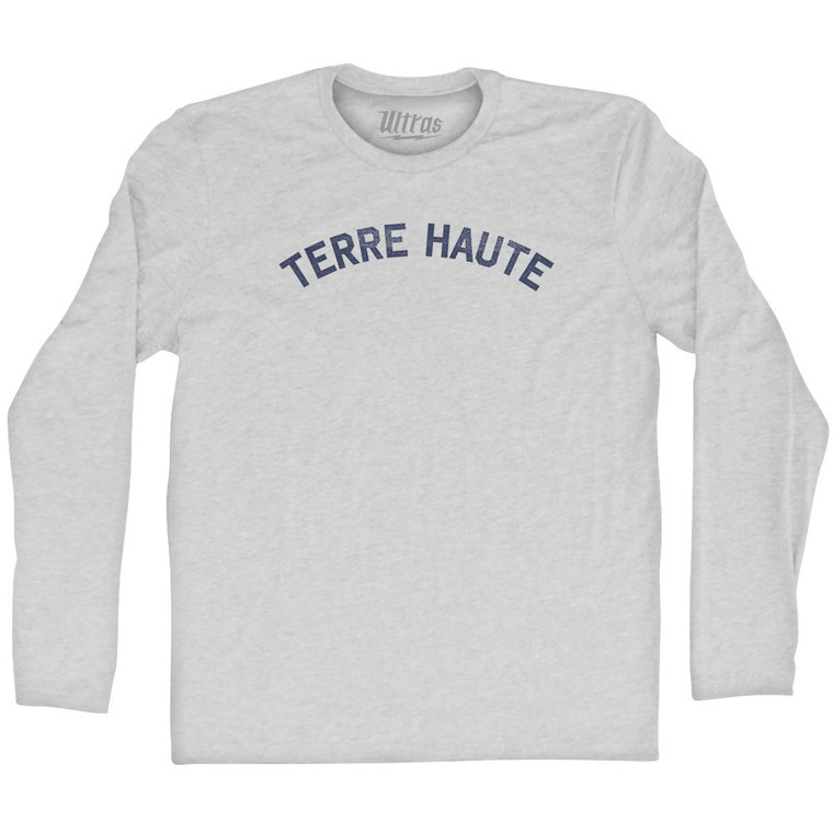 Terre Haute Adult Cotton Long Sleeve T-shirt - Grey Heather