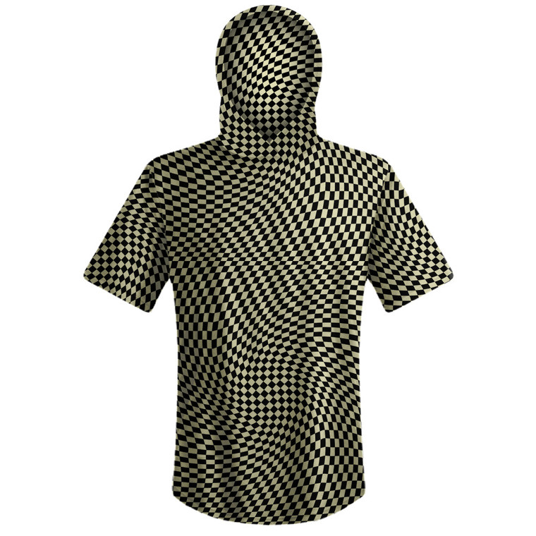 Warped Checkerboard Sport Hoodie - Vegas Gold And Black