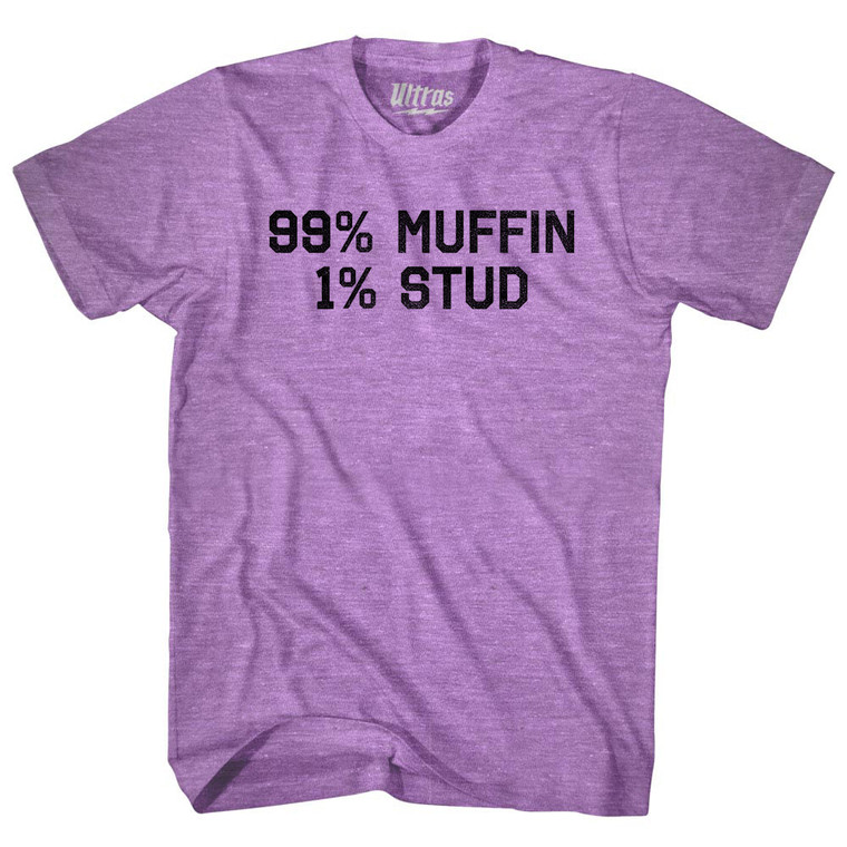 99% Muffin 1% Stud Adult Tri-Blend T-shirt - Athletic Purple