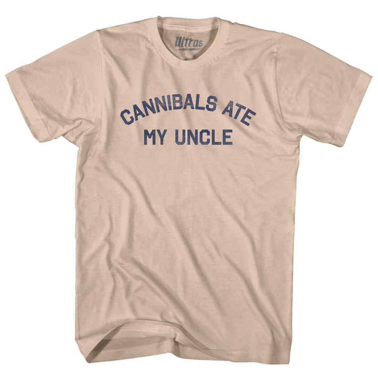 Cannibals Ate My Uncle Adult Cotton T-shirt - Creme