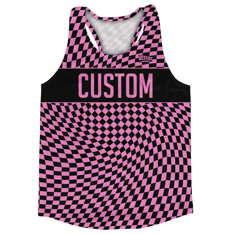 Black And Bright Pink Custom Running Racerback Singlet Track Tops Made In USA