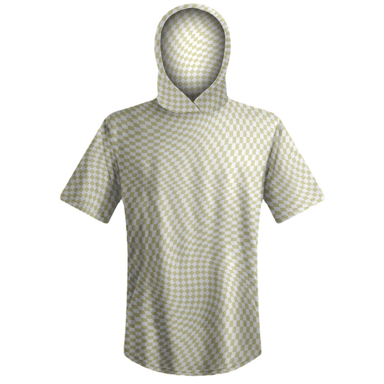 Warped Checkerboard Sport Hoodie - Vegas Gold And White