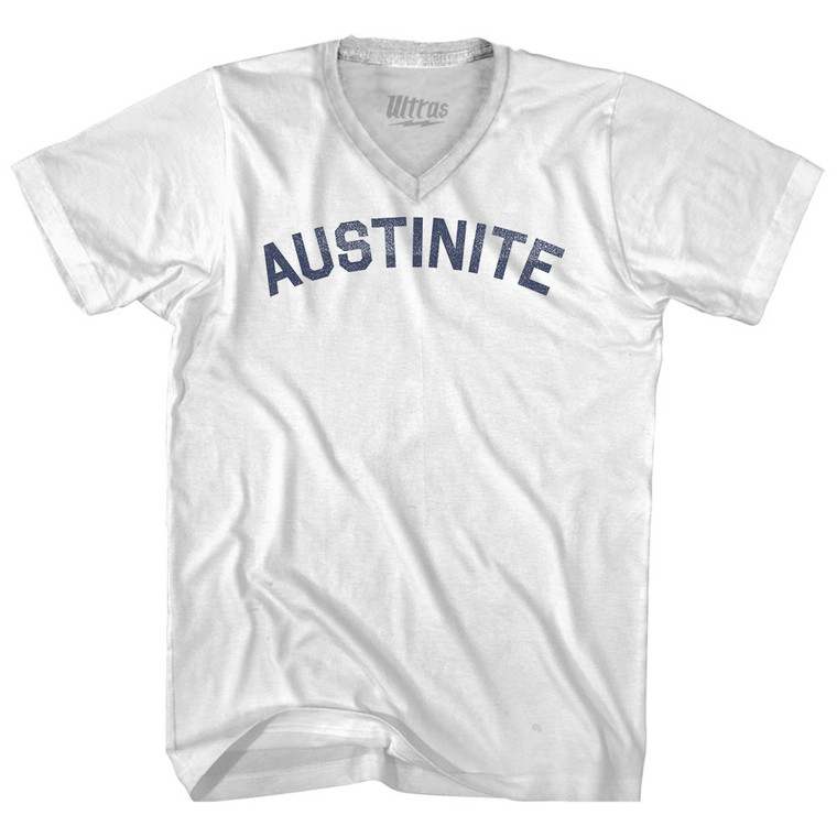 Austinite Adult Tri-Blend V-neck T-shirt - White