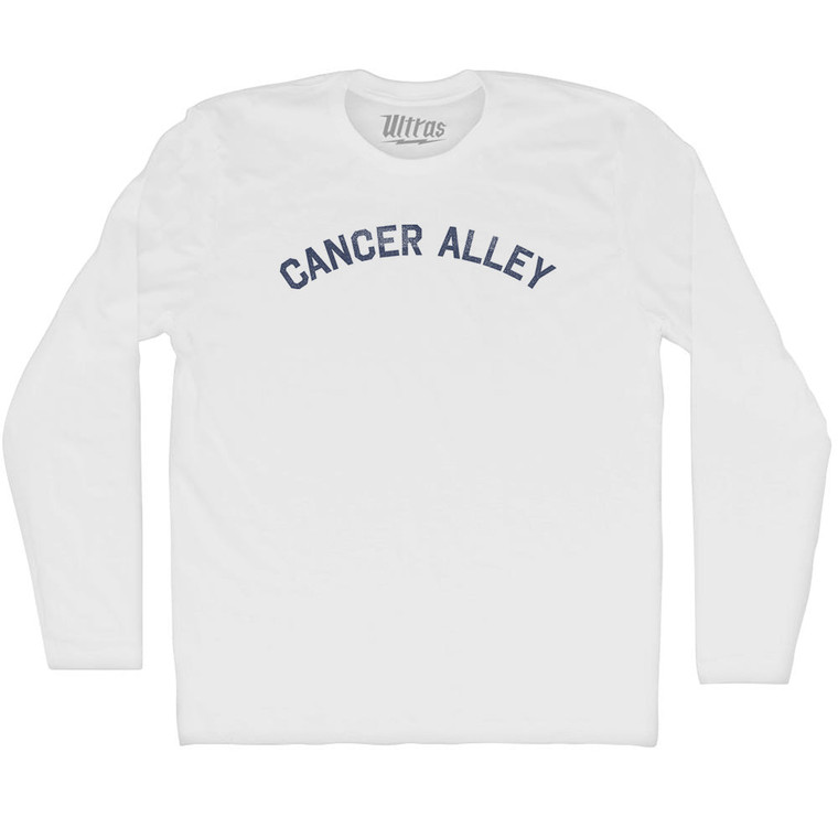 Cancer Alley Adult Cotton Long Sleeve T-shirt - White