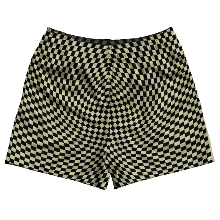 Warped Checkerboard Rugby Shorts Made In USA - Vegas Gold And Black