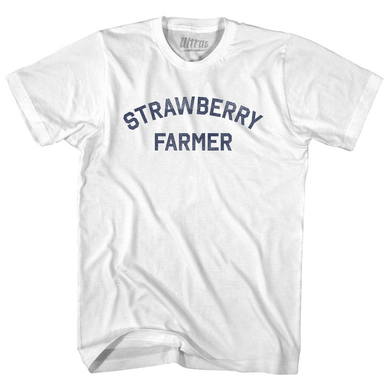 Strawberry Farmer Womens Cotton Junior Cut T-Shirt - White
