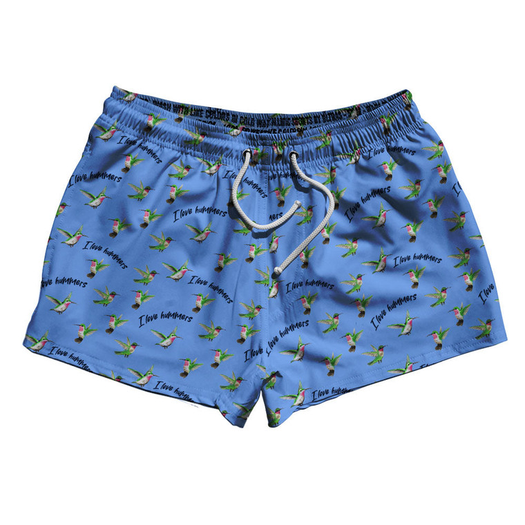 Hummingbird 2.5" Swim Shorts Made in USA - Carolina Blue