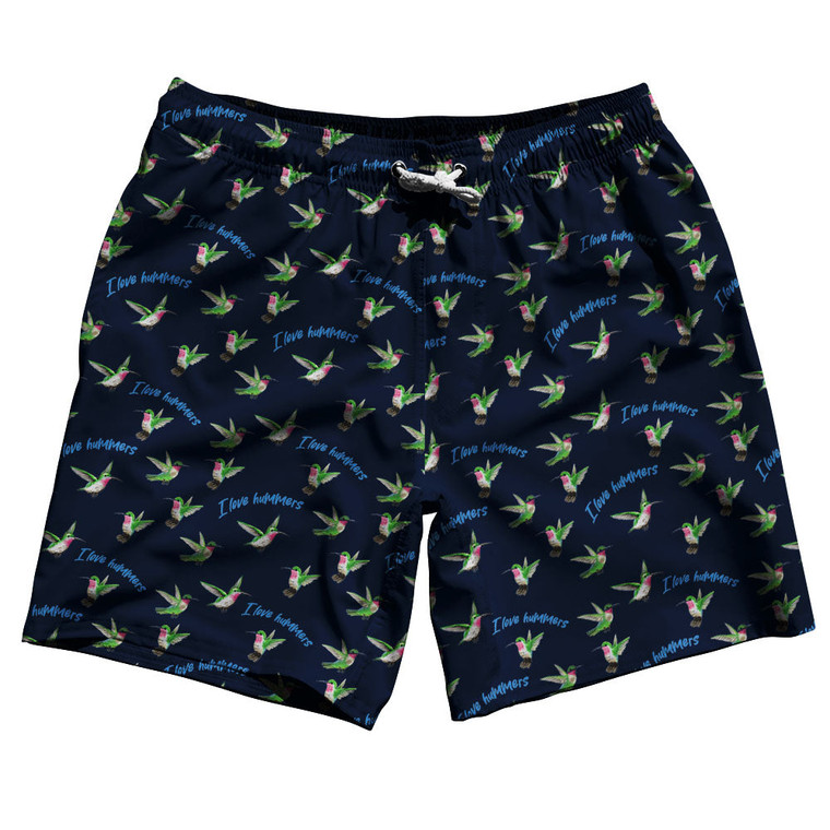 Hummingbird Swim Shorts 7" Made in USA - Navy Blue