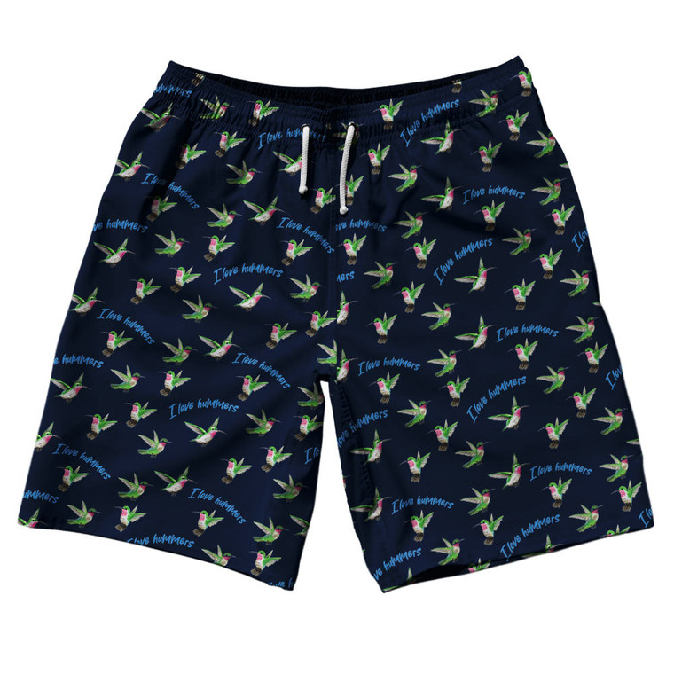 Hummingbird 10" Swim Shorts Made in USA - Navy Blue