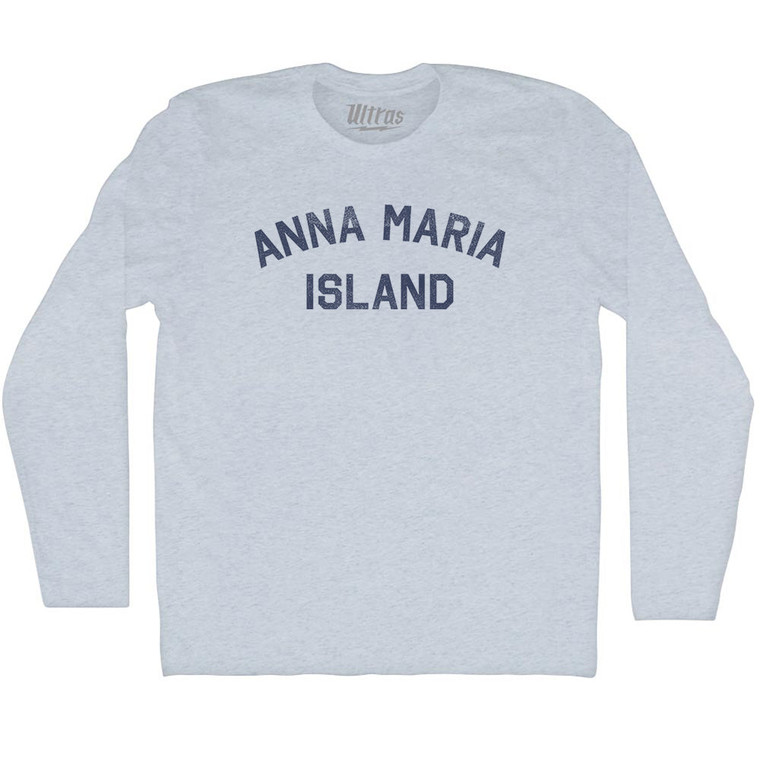 Anna Maria Island Adult Tri-Blend Long Sleeve T-shirt - Athletic White