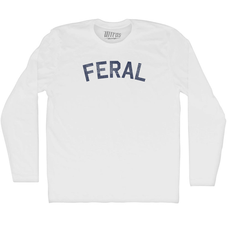 Feral Adult Cotton Long Sleeve T-shirt - White