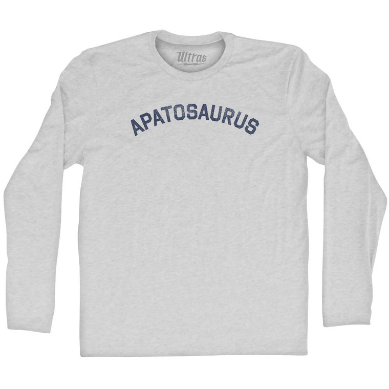 Apatosaurus Adult Cotton Long Sleeve T-shirt - Grey Heather
