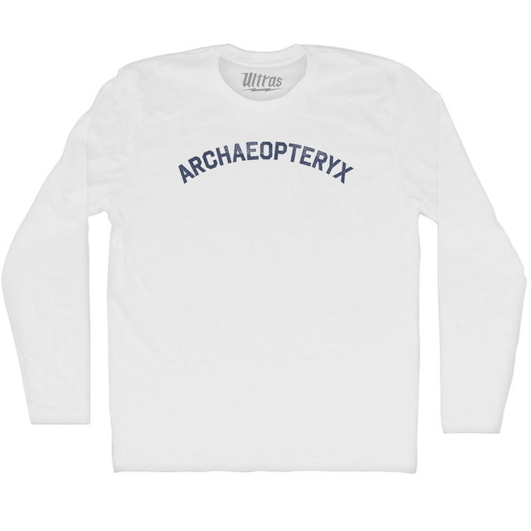 Archaeopteryx Adult Cotton Long Sleeve T-shirt - White
