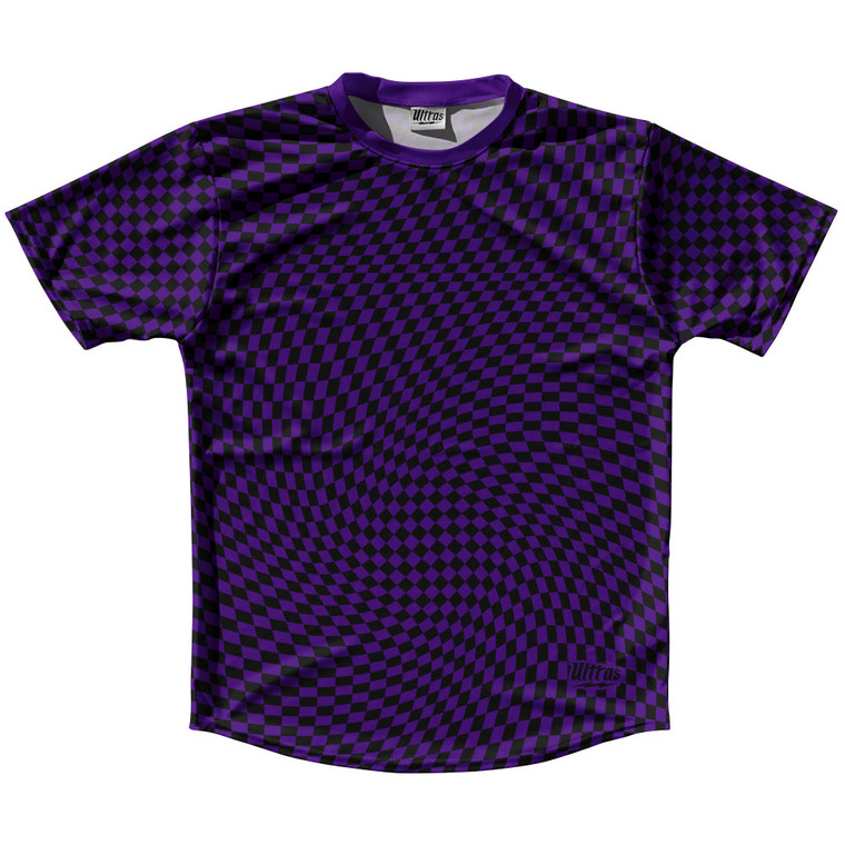 Warped Checkerboard Running Shirt Track Cross Made In USA - Purple Lakers And Black