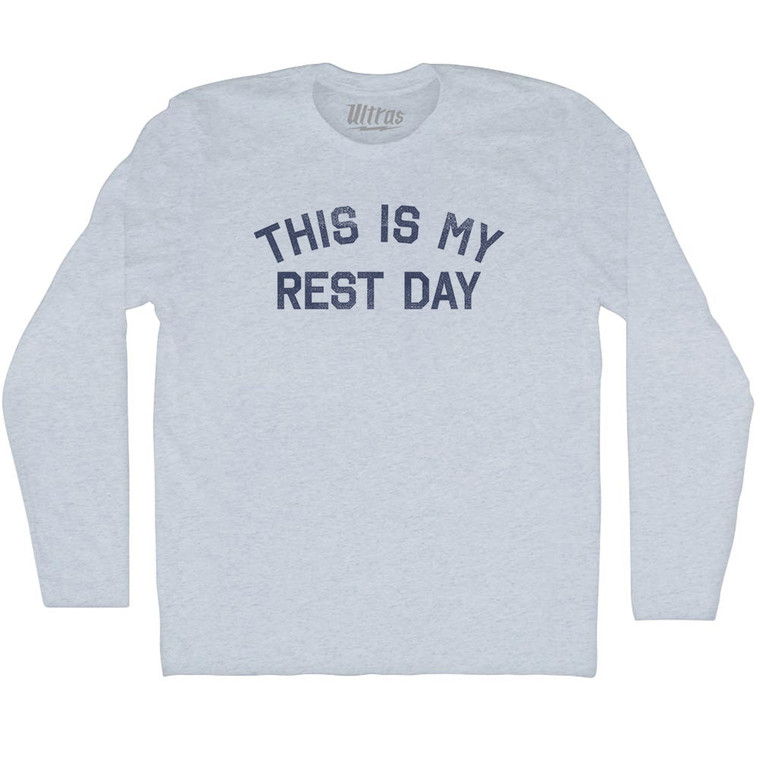 This Is My Rest Day Adult Tri-Blend Long Sleeve T-shirt - Athletic White